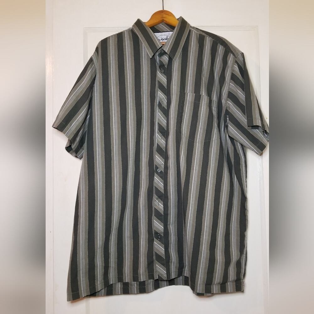 Wonderwall XXL men's green plaid shirt, short sleeves, one pocket in front, S&B